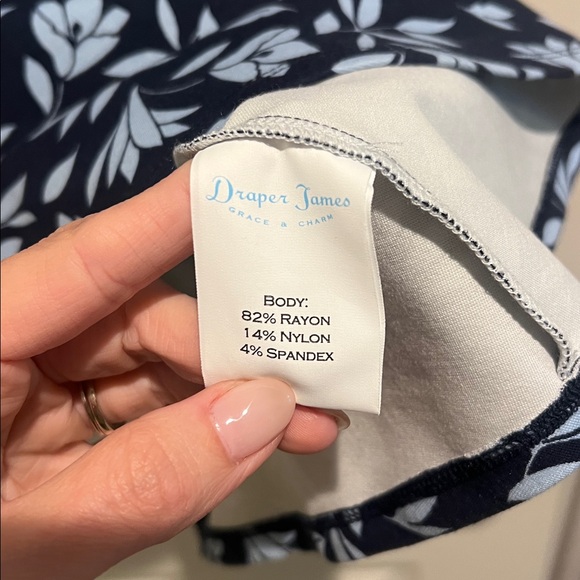 Draper James Floral Ponte A Line Dress Reese Witherspoon Blue size small - Picture 5 of 5